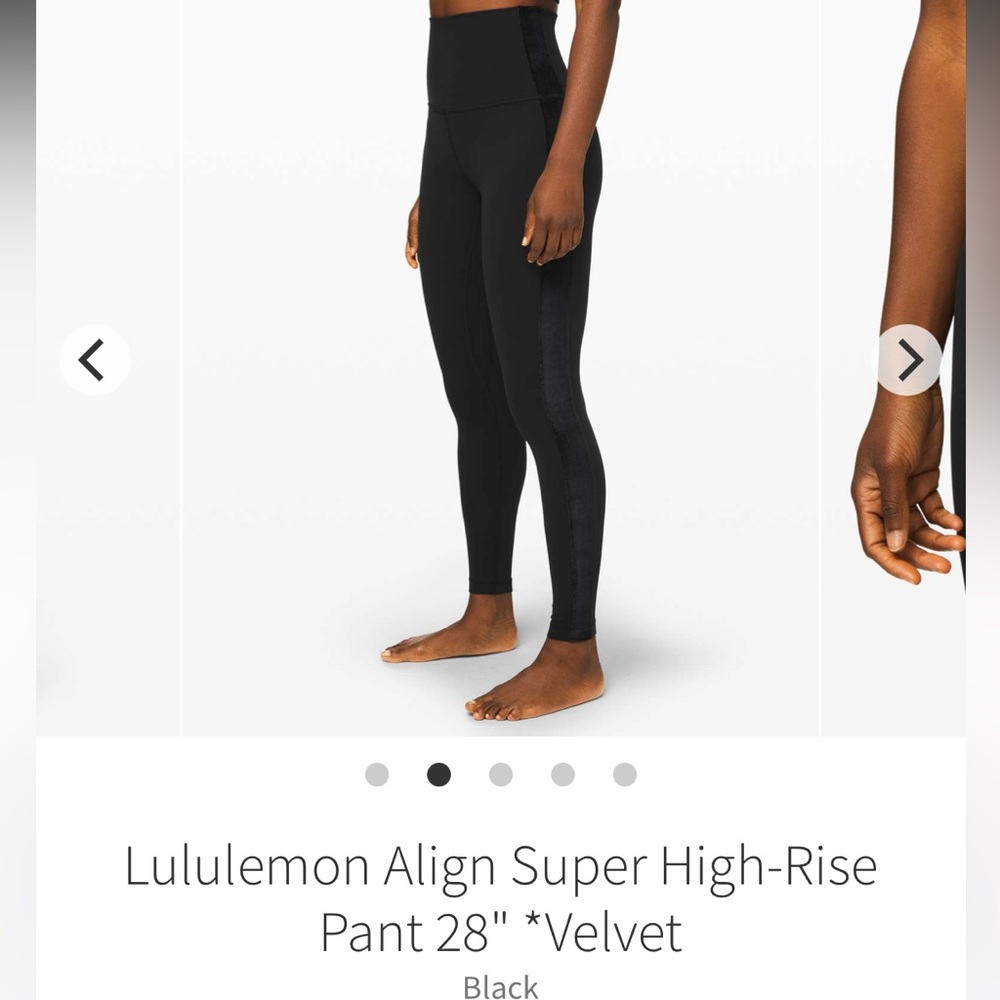 Lululemon align black velour lined super high rise 28” leggings sz 4